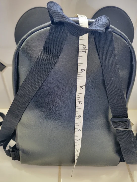 Disney Minnie Mouse Black Backpack with Red Polka Dot Pocket and Bow - Picture 9 of 12